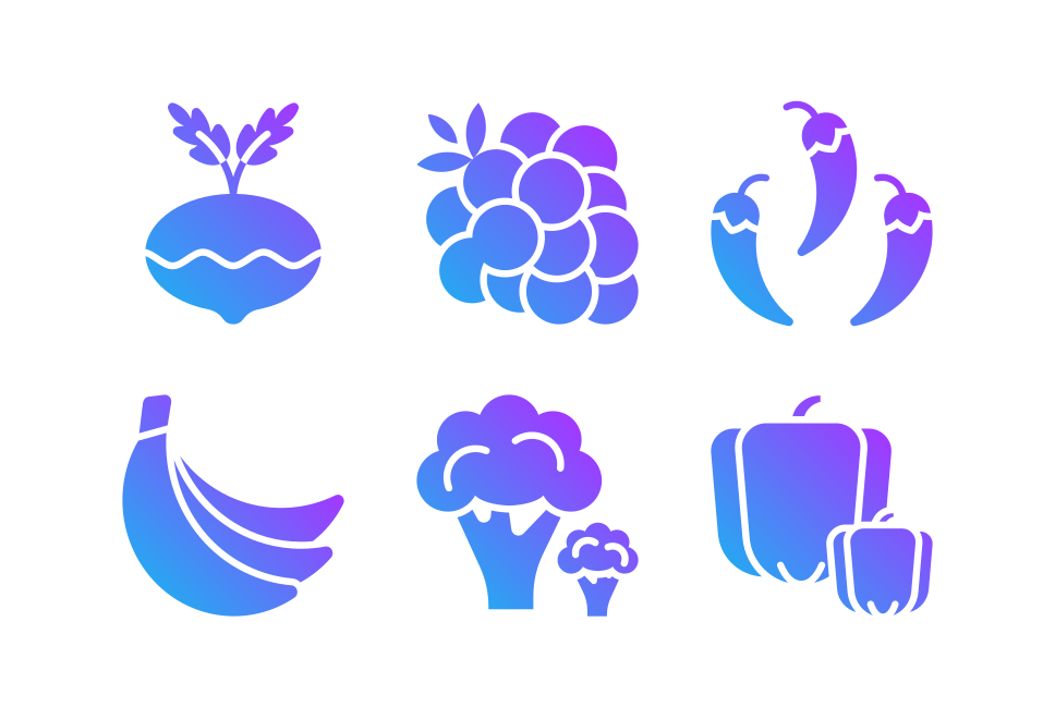 Vegetables and Fruits Large Set Preview