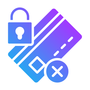 Blocked, Secure Payment, Debit Card, Credit Card, Padlock  icon