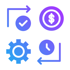 Efficiency, Efficient, Cost, Process, Real Time  icon