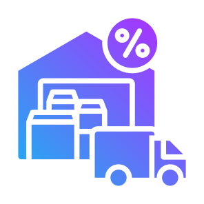Wholesale, Sales, Discount, Shipping And Delivery, Warehouse  icon