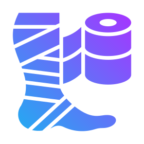 Injury, Bandage, Wound, Pain, Foot, Leg, Healthcare, Medical icon