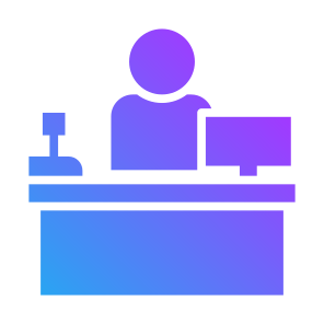 Cashier, Register, Counter, Payment, Employee, Checkout icon