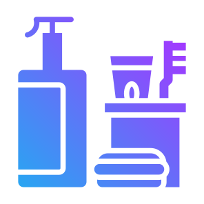 Toiletries, Hygiene, Bathroom, Shampoo, Essentials, Soap icon
