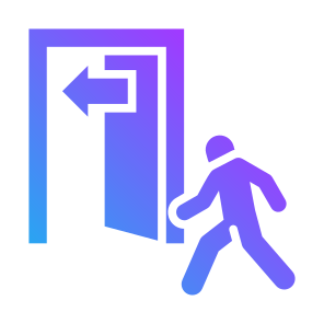 Exit, Withdrawal, Sale, Strategy, Departure icon