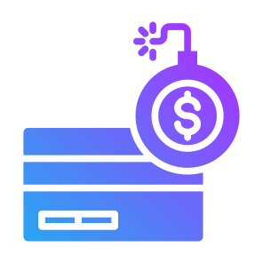 Liability, Debt, Business, Finance, Payment Method, Pay, Debit Card, Credit, Bomb icon