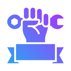 Labor Day, Wrench, Worker, Ribbon, Hands And Gestures icon