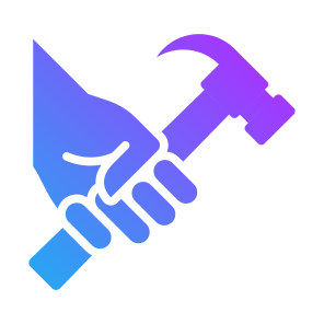 Union, Hammer, Worker, Construction And Tools, Hands And Gestures  icon