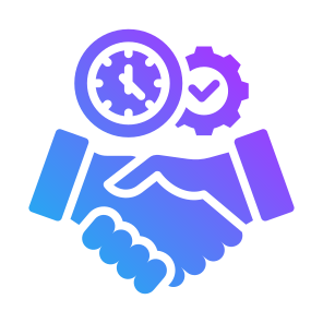 Dedication, Time, Management, Commitment, Partnership icon