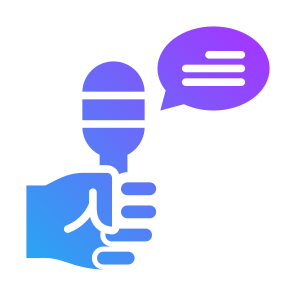 Interview, Communication, Hand, Report, Microphones icon
