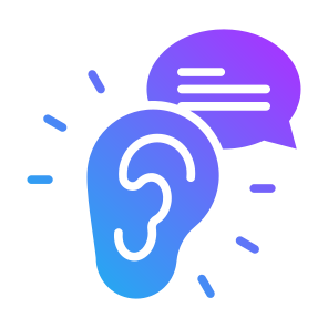 Buzz Marketing, Talk, Listen, Speak, Ear  icon