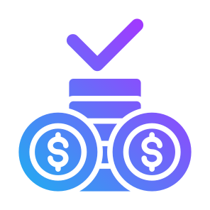 Cost, Coins, Money Stack, Check, Business icon