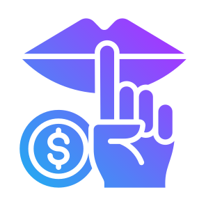 Silence, Money, Bribery, Mouth, Corruption icon