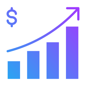 Growth, Statistics, Money, Benefit, Increase icon