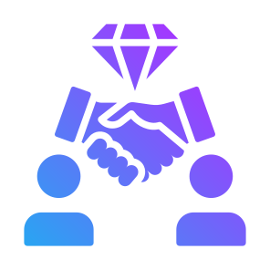 Business Relationship, Valuable, Client, Cooperation, Diamond  icon