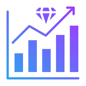 Business Value, Diamond, Value, Investment, Statistics icon