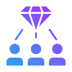 Valuable, People, Connection, Team, Diamond icon