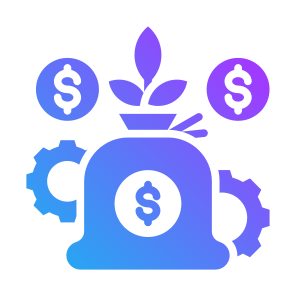 Asset Management, Wealth, Money Management, Money Bag, Setting  icon