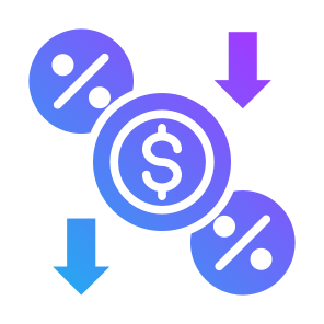 Discount, Low Price, Percentage, Down Arrow, Interest Rate  icon