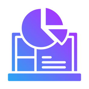 Pie Chart, Diagram, Statistics, Graph, Laptop icon