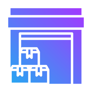 Warehouse, Box, Factory, Storage, Stock, Ecommerce icon