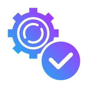 Execution, Check, Gear, Check Mark, Processed icon