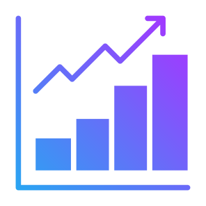 Growth, Up Arrow, Statistics, Bar Chart, Benefit icon