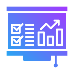 Presentation, Statistics, Report, Bar Chart, Whiteboard icon