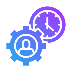 Time Management, Clock, Gear, Setting, Work Experience icon