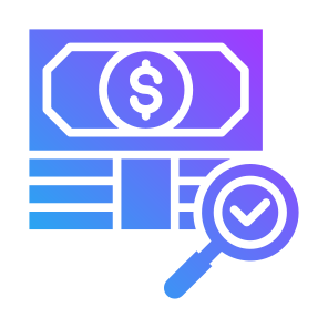 Audit, Currency, Economy, Validation, Money, Search  icon