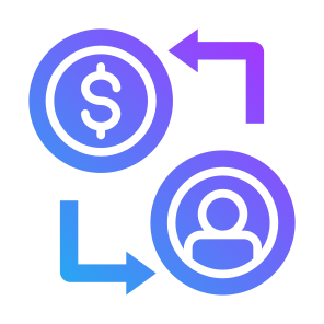 Exchange, Sell, Cash Flow, Buy, User, Money  icon