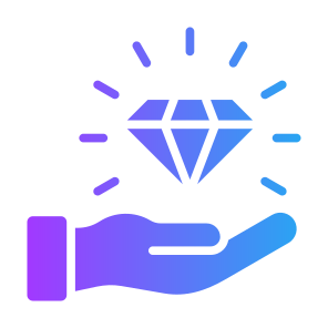 Benefits, Give, Assets, Economics, Growth, Diamond  icon