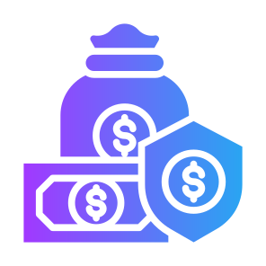Insurance, Coverage, Investment, Cash, Security, Money  icon