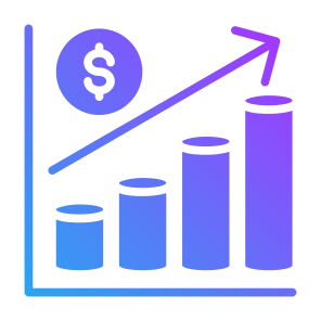 Profit Growth, Money, Economy, Investment, Statistics icon