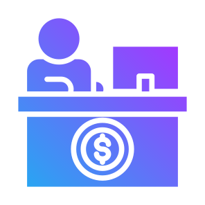 Teller, Bank, Office, Professions And Jobs, Desk icon