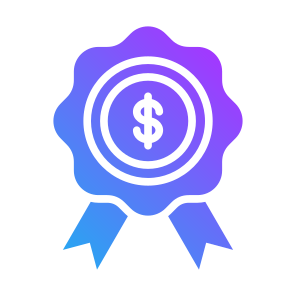 Badge, Ribbon, Money, Dollar, Award, Reward, Bonus icon