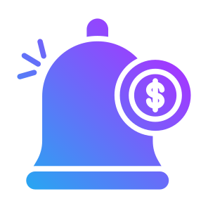 Payment Notification, Money, Dollar, Coin, Alarm, Currency, Payment, Notification icon