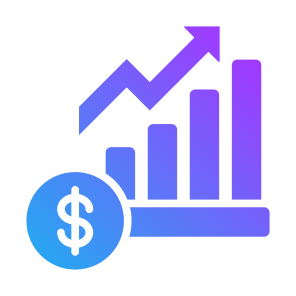 Profit, Money, Graph, Dollar, Currency, Statistic, Growth, Bar Chart icon