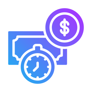 Time Is Money, Clock, Dollar, Coin, Finance, Productivity, Save Time icon