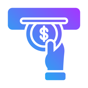 Withdraw, Money, Hand, Coin, Currency, Accounting, Atm, Business And Finance, Money Withdrawal, Cashmachine icon