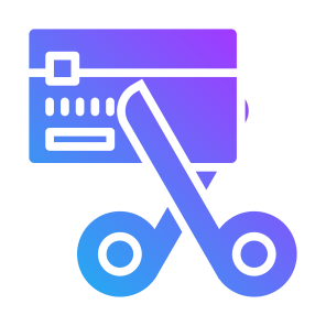 Card Scissor, Cutting, Scissors, Credit Card, Debit Card  icon