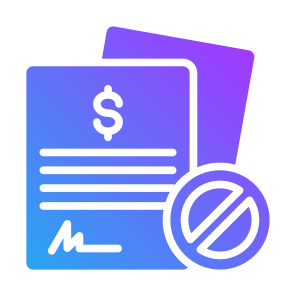 Contract, Document, Declined, Loan, Liquidation icon