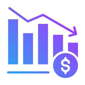 Downfall, Decline, Decrease, Fall, Statistic  icon