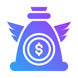 Financial Freedom, Cash, Wings, Money Bag, Angel Investor icon
