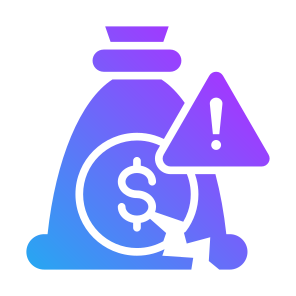 Insolvency, Losses, Dollar, Exclamation Mark, Bankruptcy  icon