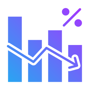 Decrease, Low Price, Percentage, Statistic, Decreasing icon