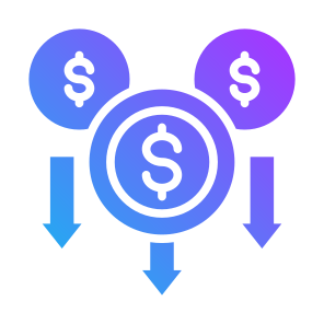 Decrease, Money, Down Arrow, Profit, Economy  icon