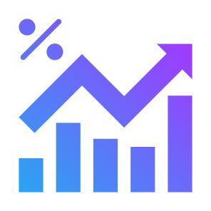 Growth Rate, Growth, Market, Interest Rate, Percentage, Statistics icon