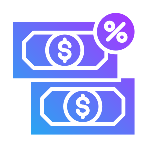 Tax, Loan, Debt, Income, Percentage, Money  icon