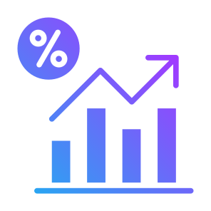 Interest Rate, Growth, Percentage, Percent, Increase, Chart icon