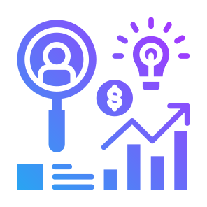 Business Intelligence, Statistics, Research, Idea, Solution icon